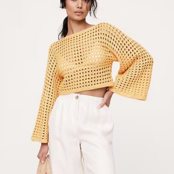 Banana Republic Cotton Crochet-Style Cropped Sweater - Picture 3 of 10